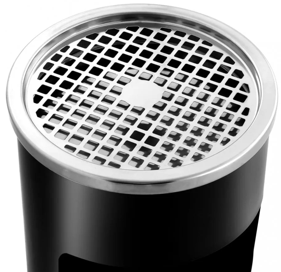 fekete acél fali szemeteskuka hamutartóval 26 liter