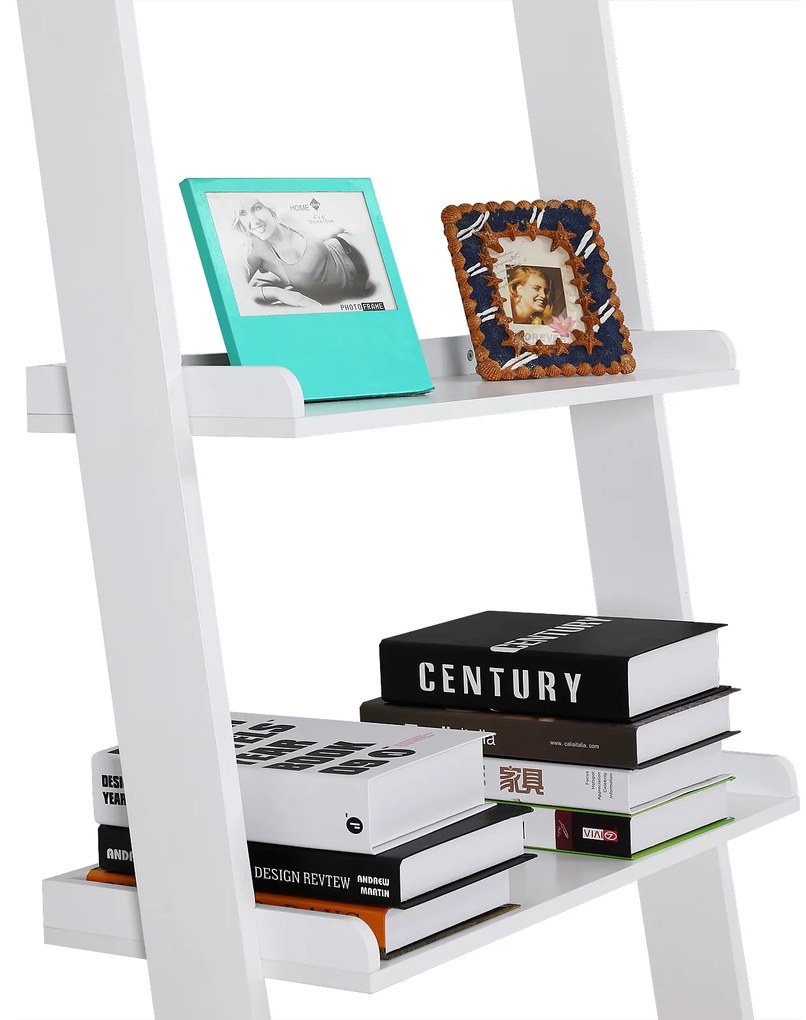 Casaria® Lépcsős polc fehér - 180 cm
