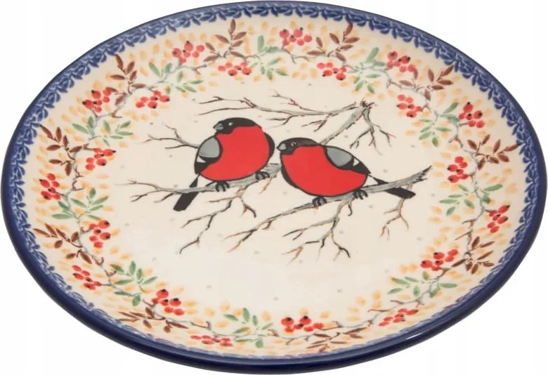 Desszerttányér 20 cm Művészi kerámia Bolesławiec egyedi U4908 Gile