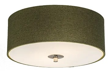 Rusztikus mennyezeti lámpa zöld 30 cm - Drum Jute