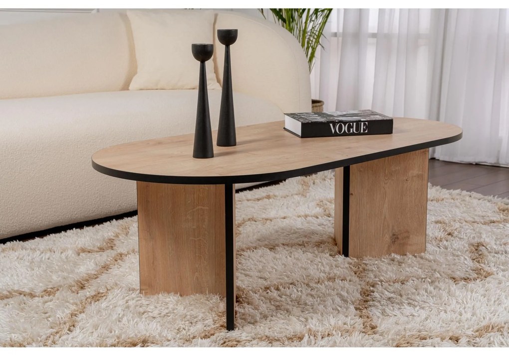 Dohányzóasztal Sable - Sapphire Oak, Fekete