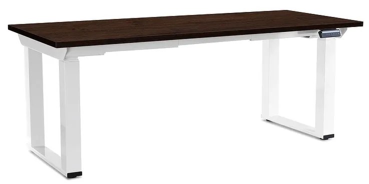 OfficeTech Strong állítható magasságú asztal 180 x 80 cm, fehér alap, wenge
