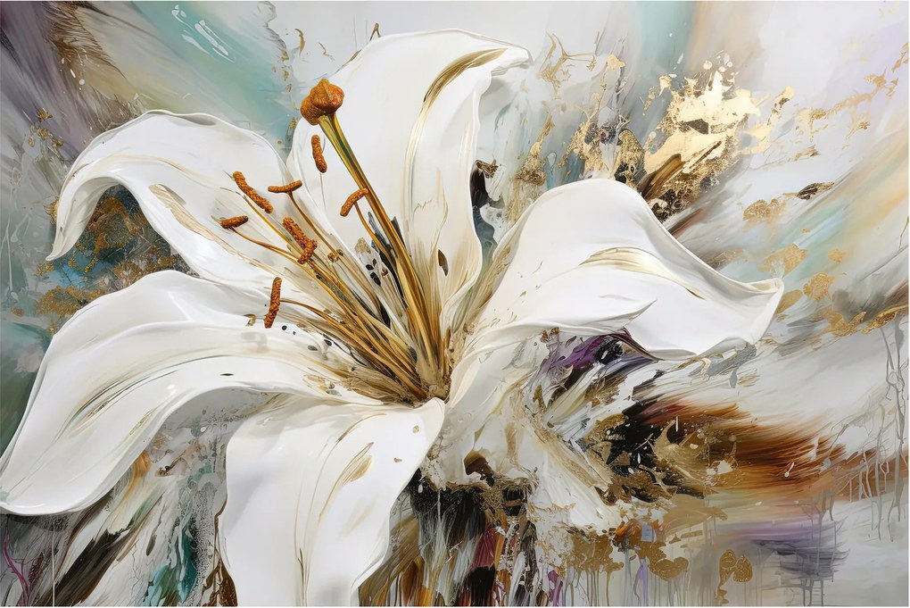 Kép - Absztrakció liliommal (90x60 cm)
