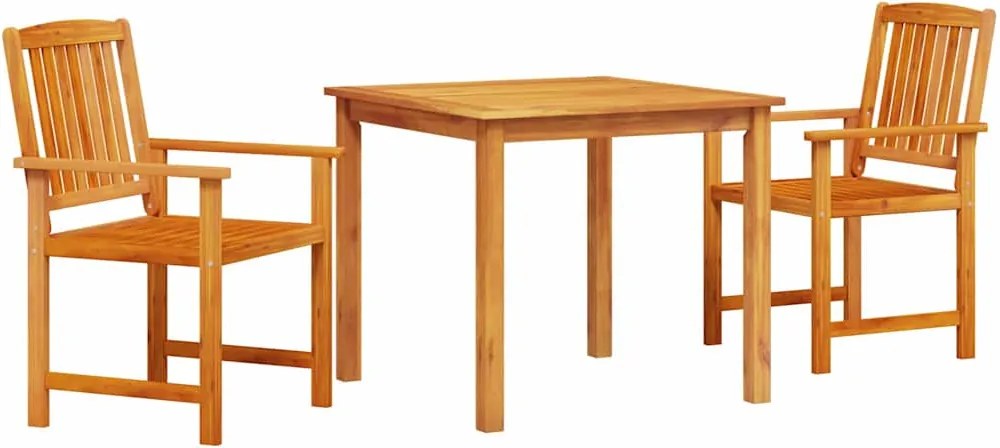 vidaXL Kert étkező szett 3 pcs Barna Tömör Akácfa