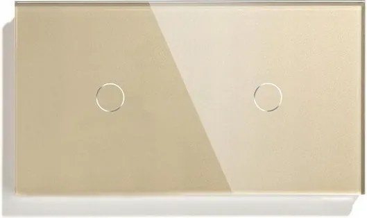 Érintőkapcsoló 1+1 Dupla Led Üveg