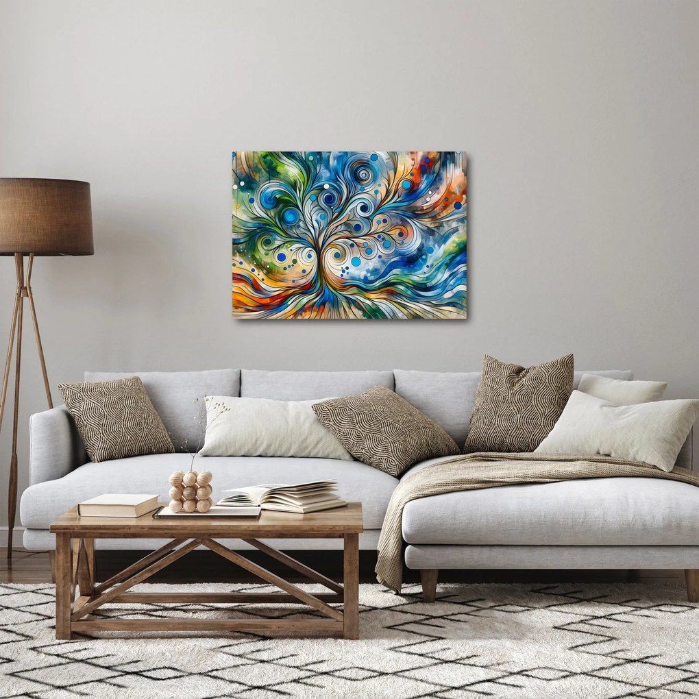 Kép – Színes energikus fa (70x50 cm)