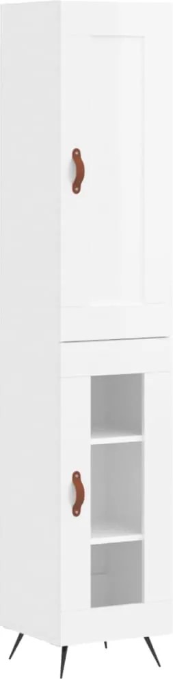 vidaXL magasfényű fehér szerelt fa magasszekrény 34,5 x 34 x 180 cm