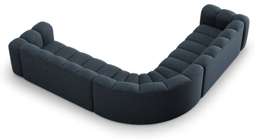 Kék zsenília moduláris sarokkanapé Lupine – Micadoni