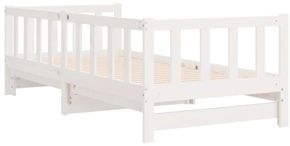 fehér tömör fenyőfa kihúzható kanapéágy 80 x 200 cm