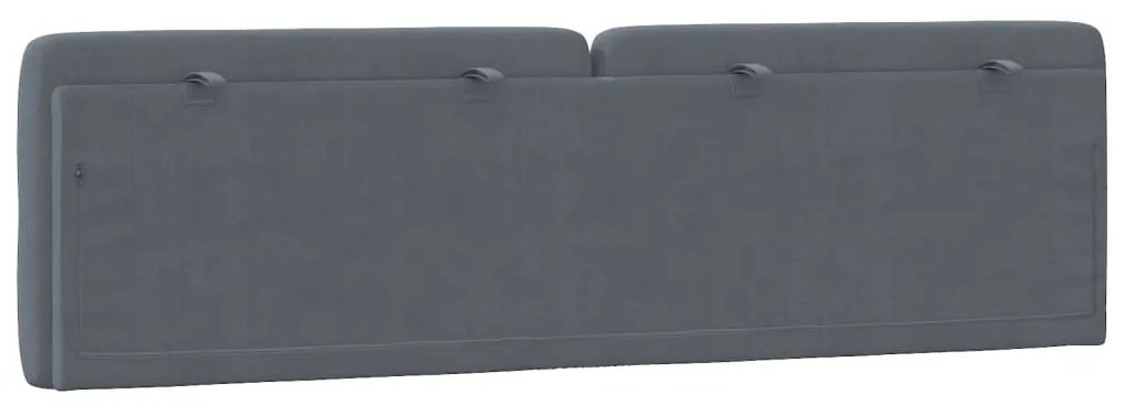 sötétszürke bársony fejtámla párna 180 cm