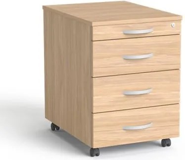Görgős konténer, 4 fiókos, MAYAH Freedom SV-15, tölgy (IBXK15T)
