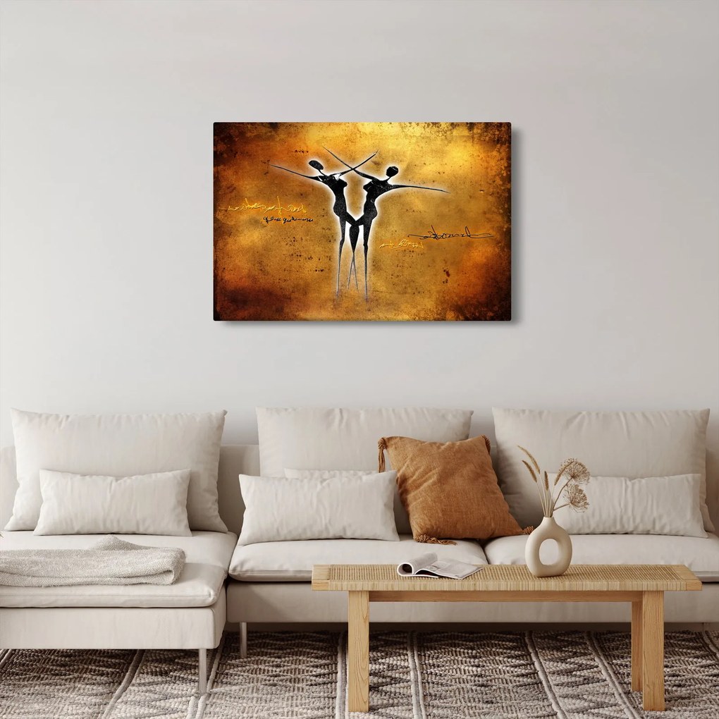 Festmény képe egy táncoló párról (90x60 cm)