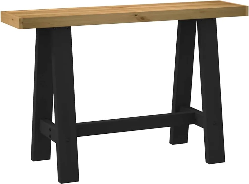 vidaXL konzolasztal NOAIN A alakú lábak 120x30x75 cm tömör fa fenyőfa