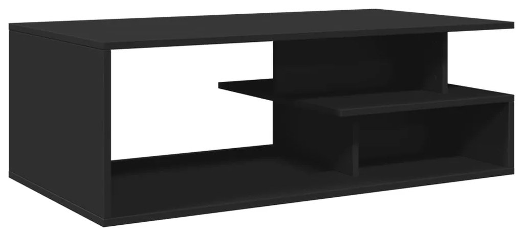 Fekete szerelt fa dohányzóasztal 102x55x35 cm