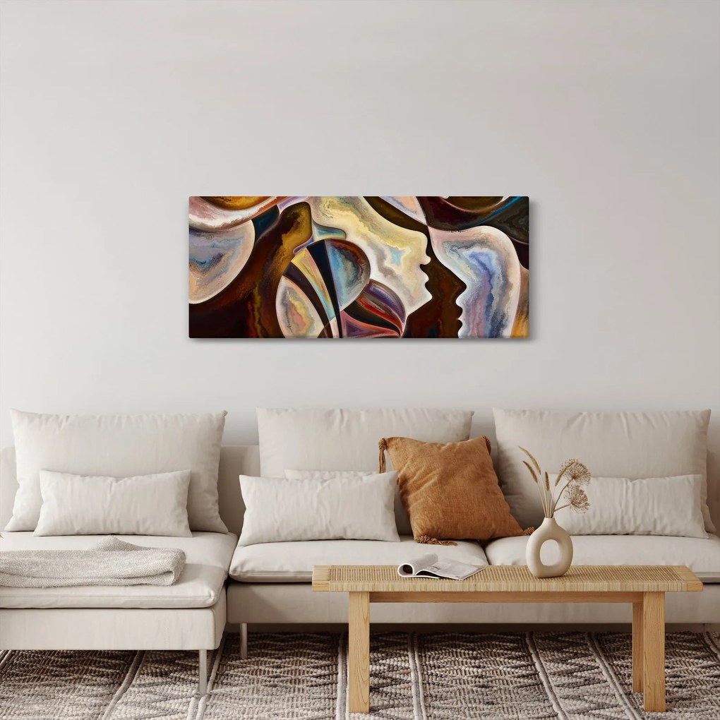 Kép - Absztrakció fejek (120x50 cm)