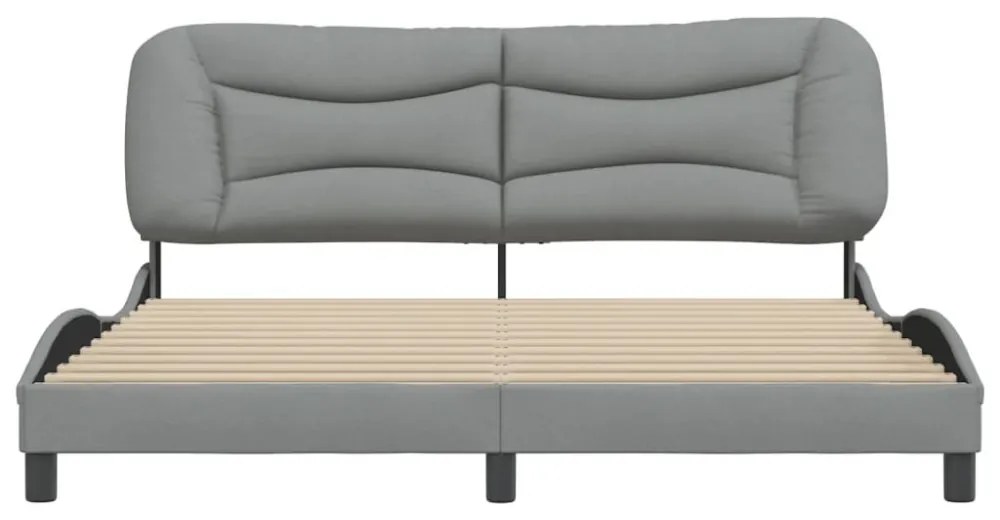 világosszürke szövet ágykeret matrac nélkül Hvar 180 x 200 cm