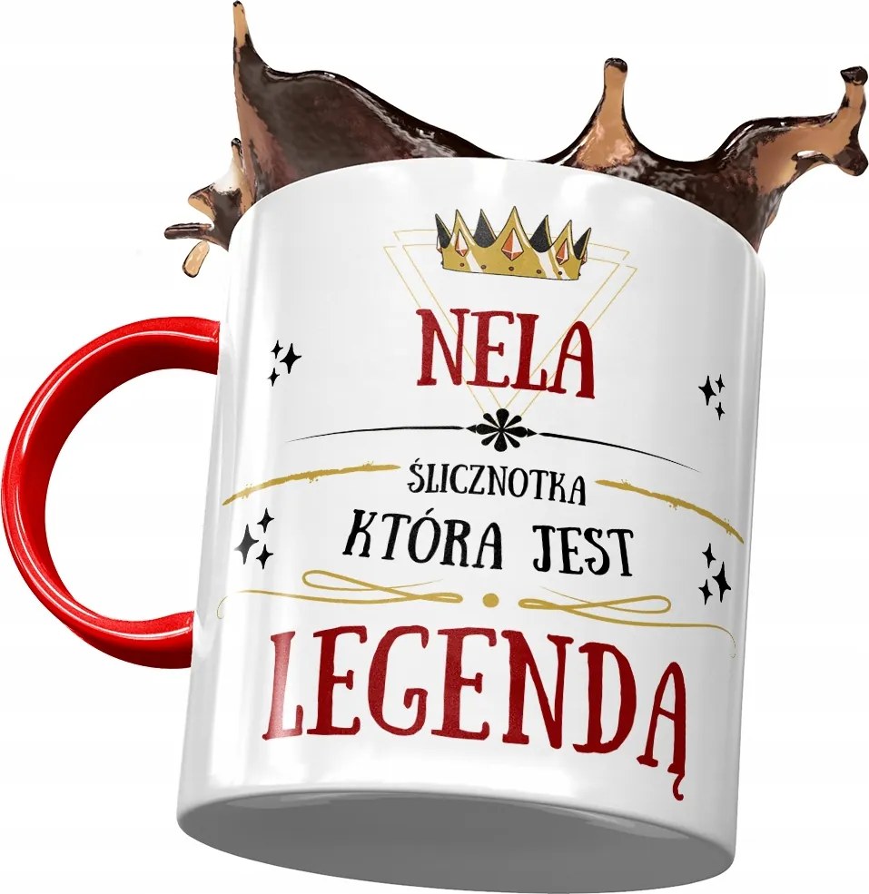 Piros Bögre Neli Feleség Barátnő Ajándék Nyomtatott Fotóval