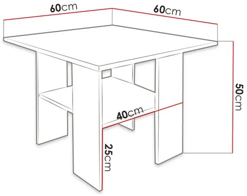 Dohányzóasztal Kessar (fekete + fehér) . 1103722