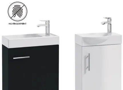 Erga Kim, fali WC szekrény 39x21x60 cm + kerámia mosogató 40 cm, Craft tölgy, ERG-207-D-04004+1406