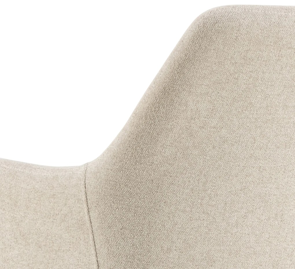 MAZZONI EXPORT VERA Bézs (Apia 453 szövet) / szürke-bézs váz (cashmere) - MODERN KÁRPITOZOTT CHENILLE KAGYLÓSZÉK STÍLUSÚ NAPPALIBA/ÉTKEZŐBE