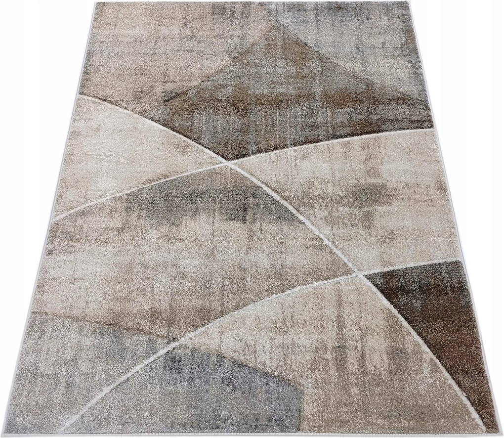 Szőnyeg 120x180 Bézs Modern Geometrikus Hálószoba Nappali Masszív