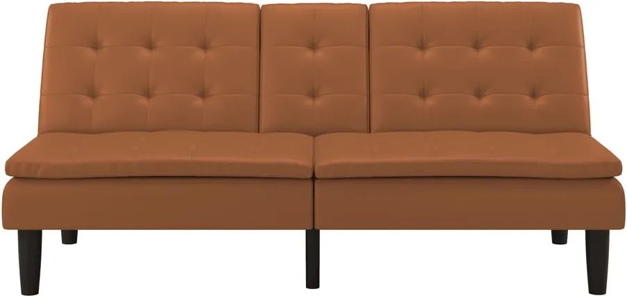 Konyakbarna bőrutánzat kinyitható kanapé 191 cm Maine – Støraa