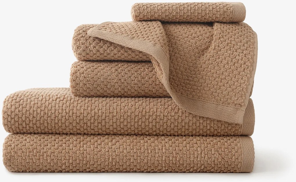 Goldea pamut frotír törölköző / fürdőlepedő micro pure - fahéjszínű 50 x 100 cm