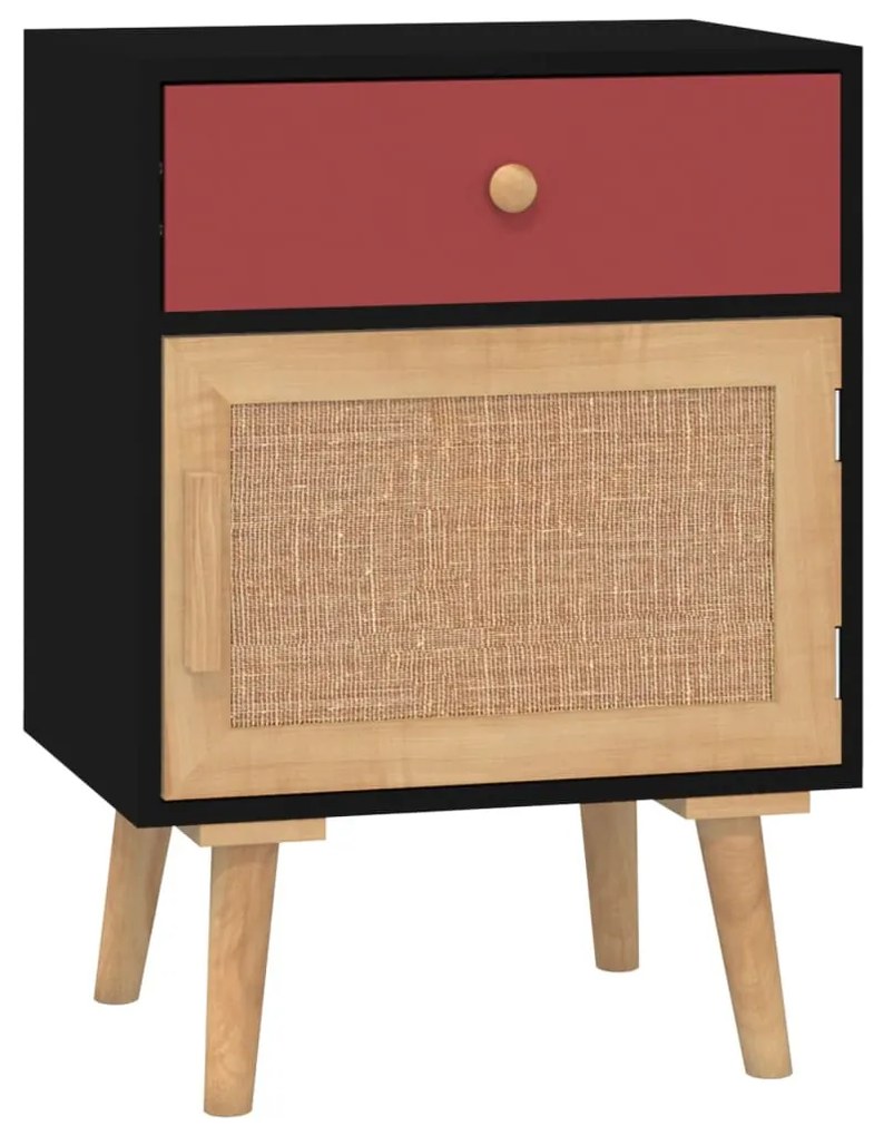 2 db fekete szerelt fa éjjeliszekrény 40x30x55 cm