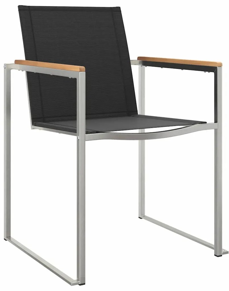 Kültéri étkező szett 3 pcs Barna és fekete Tömör tíkfa