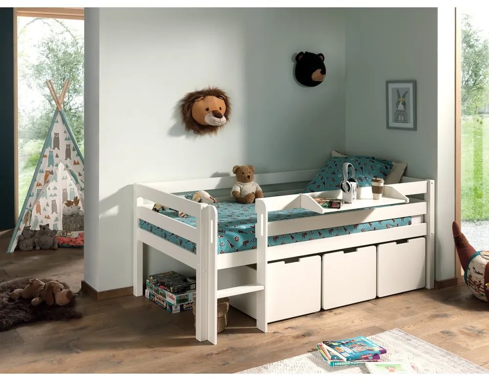 Fehér gyerekágy alatti fiók szett 3 db-os Pino – Vipack