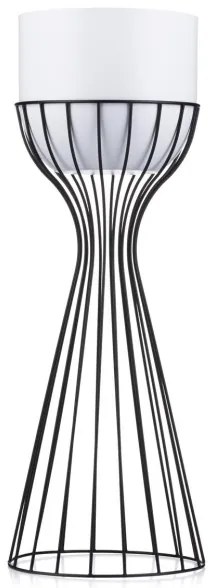 Fém virágcserép LOFT 56x20 cm fekete/fehér