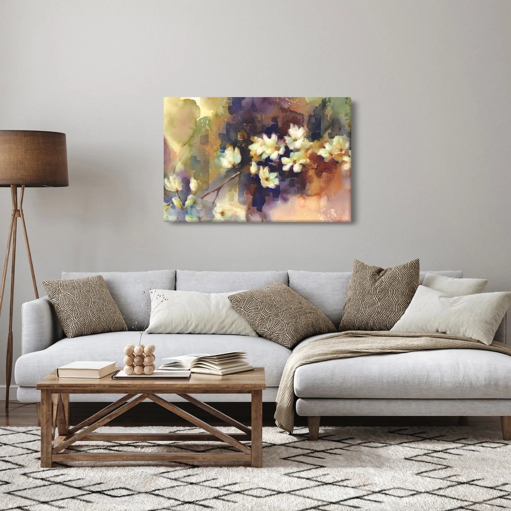 Kép - fehér magnólia, festmény (90x60 cm)