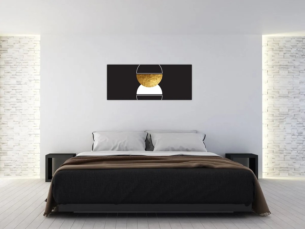Kép - Absztrakció arany és fekete N⁰2 (120x50 cm)