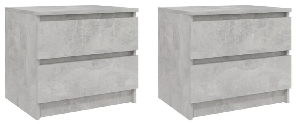 2 db betonszürke szerelt fa éjjeliszekrény 50 x 39 x 43,5 cm