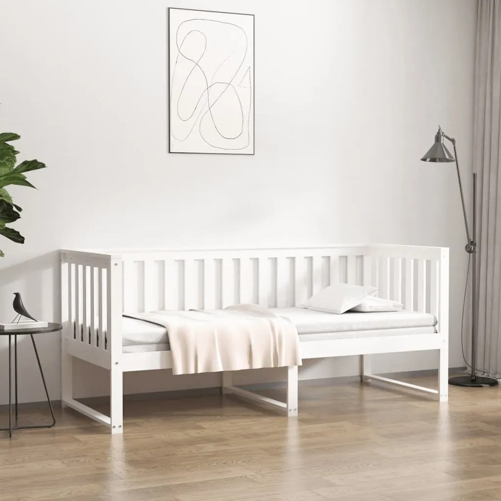 kanapéágy ágy matrac fehér 75x190 cm tömör fa fenyőfa