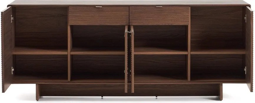 Sötétbarna komód diófa dekorral 194,5x78x45 cm Norlen – Kave Home