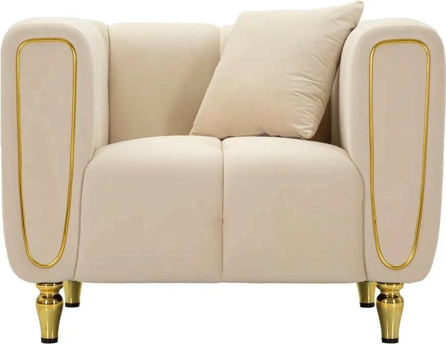 Krémszínű bársony fotel Alma – Mauro Ferretti