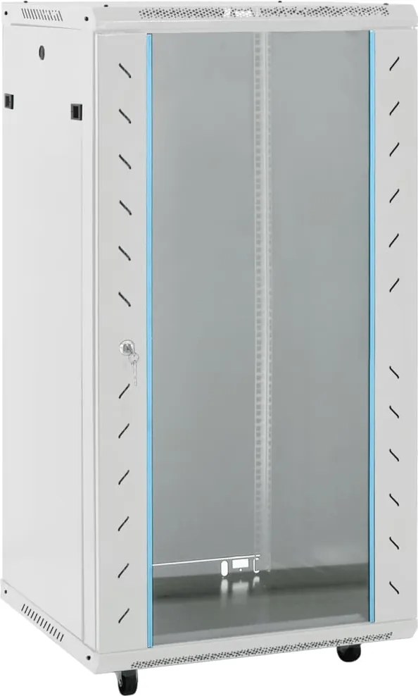 vidaXL 22U hálózati szekrény 19" forgó lábakkal IP20 60 x 60 x 120 cm