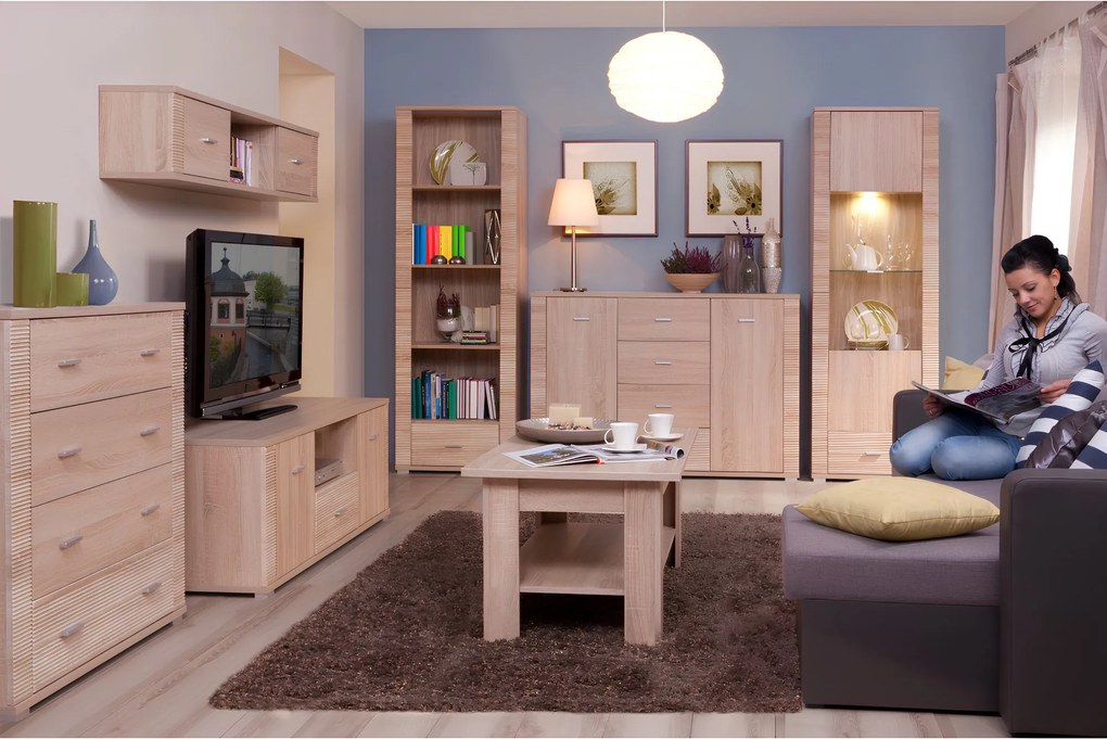 Komód typ 9, sonoma tölgy, GRAND