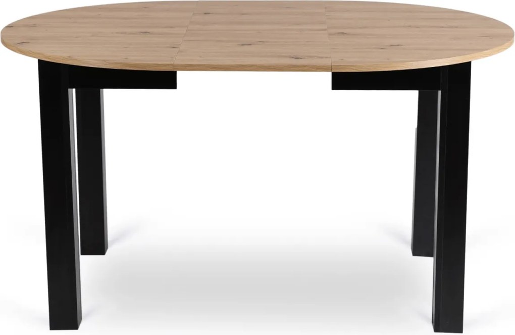 Kihúzható étkezőasztal 102–142 cm méretben, artisan tölgy/fekete színben HARRY