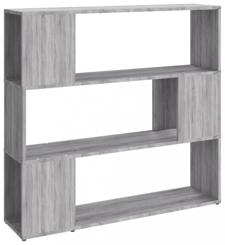 szürke sonoma színű térelválasztó könyvszekrény 100x24x94 cm
