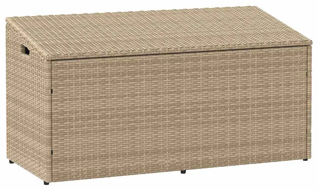 bézs polyrattan kerti tárolóláda 110x50x58 cm