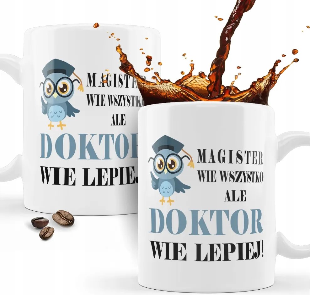 Ajándék bögre a Doktornak "a mester mindent tud, de a Doktor jobban tudja"