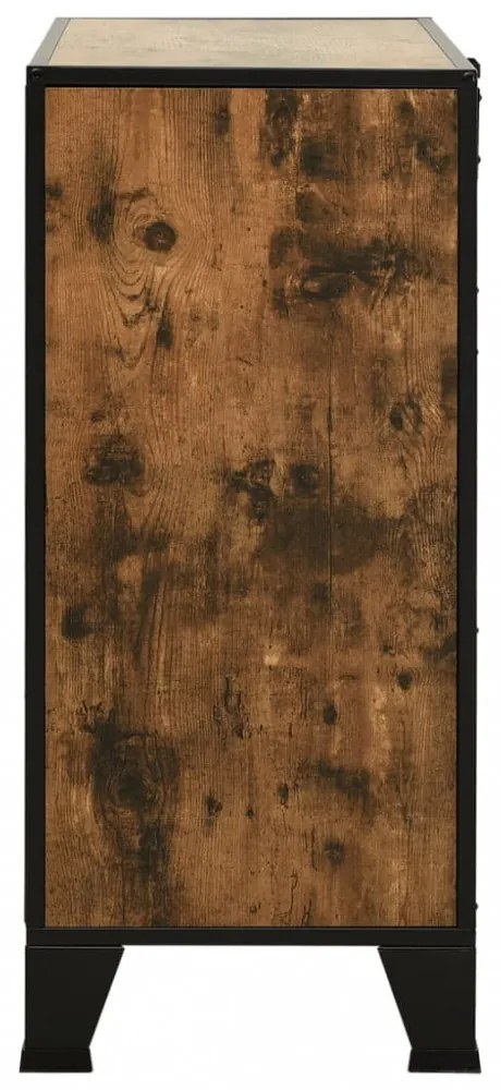 2 db rusztikus barna fém és MDF tárolószekrény 72 x 36 x 82 cm