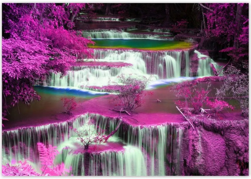 Poszterek 100x70 Lila vízesés