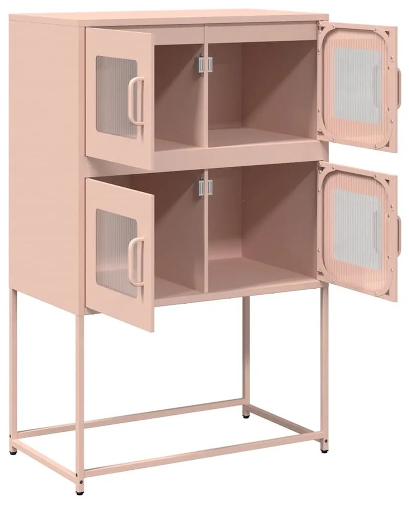 Highboard rózsaszín 68x39x107 cm Acél