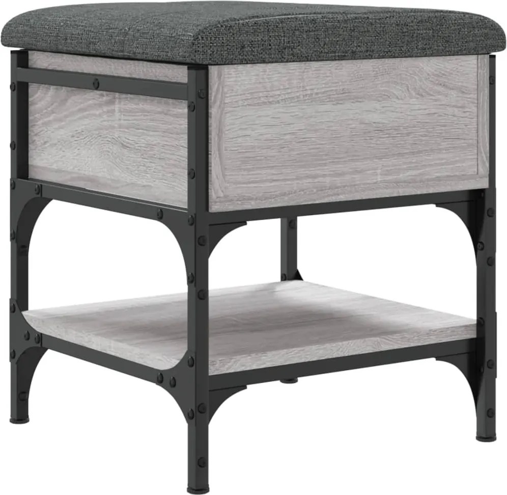 vidaXL szürke sonoma színű szerelt fa cipőtároló pad 42 x 42 x 45 cm