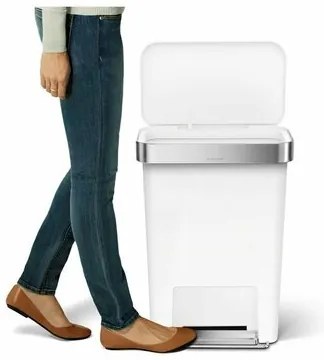 Simplehuman Pedálos szemetes 45 l, fehér
