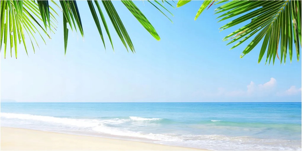 Konyhai panel Trópusi tengerpart 120x60 cm Ragasztó