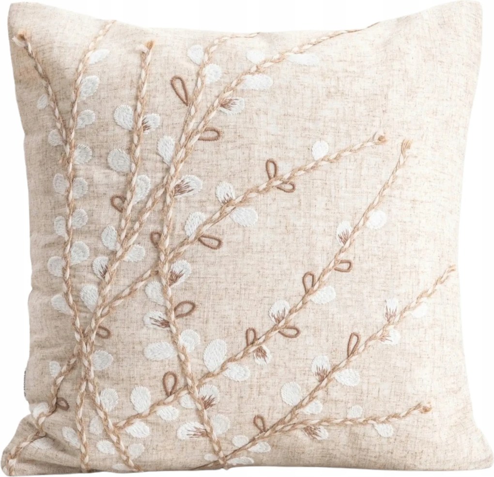 Tara párnahuzat lenvászon hozzáadásával hímzett alappal 45x45cm Homla